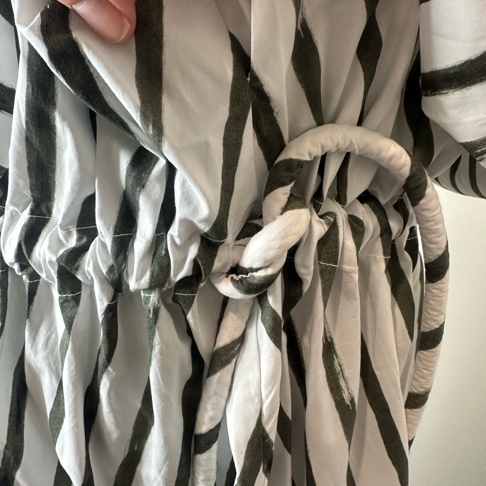 Striped Black and White Women's Dress - Picture 6 of 13